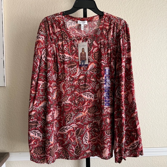 Jessica Simpson 2X XXL Blouse Top Plus Size Boho Feminine Casual Workwear - Picture 1 of 11